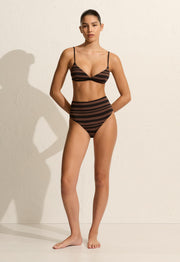 Tri Crop Top - Nutmeg Stripe - Matteau
